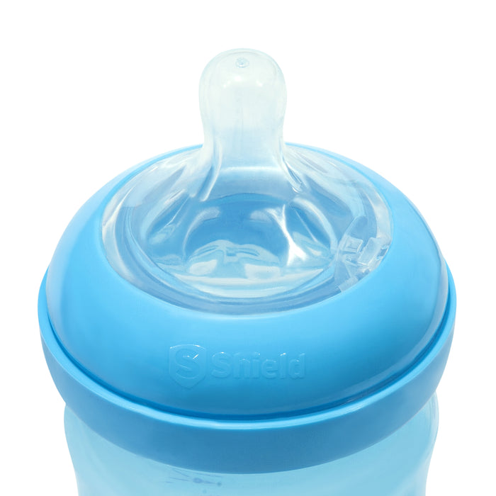 Crystal Feeding Bottles Slow Flow Breast-Like Nipple With Anti-Colic Valve with Travel Caps, Made with Polypropylene and BPA FREE