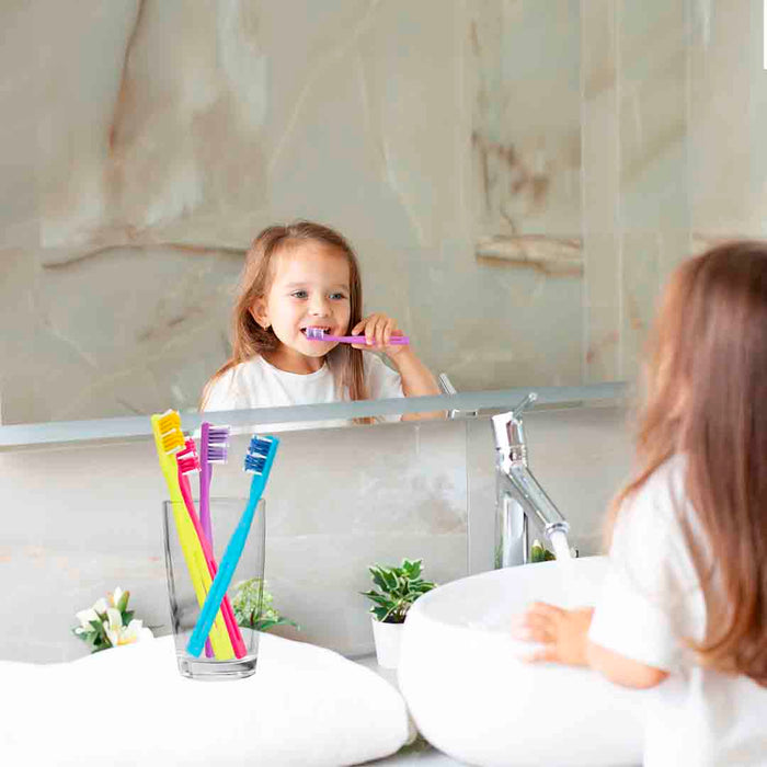Bio Junior Toothbrush with Extremely Soft Bristles, Best Oral Care for Kids - Super Soft Bristles, Available in 4 colors