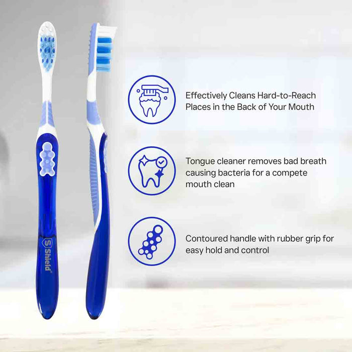 Dual Pro Toothbrush Expert Care Multi-Level Filaments for MAXIMUM CLEANING Anti-slip Grip