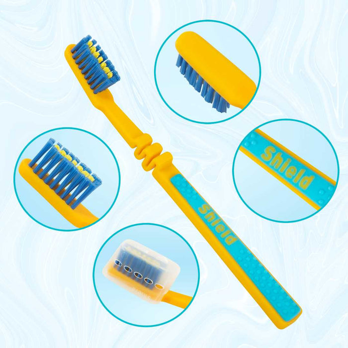 Flex Junior Toothbrush with Spring Neck, Maximum Oral Care for Kids - Super Soft Bristles, Available in 4 Colors
