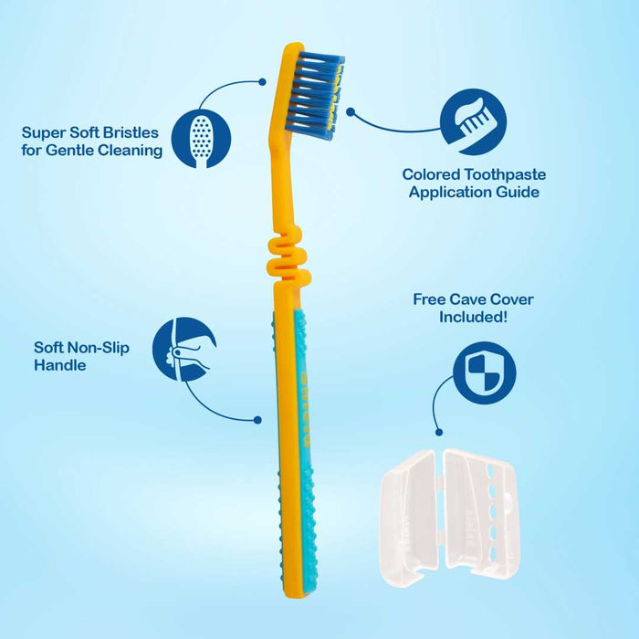 Flex Junior Toothbrush with Spring Neck, Maximum Oral Care for Kids - Super Soft Bristles, Available in 4 Colors